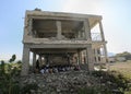 A Yemeni child runs to school