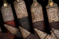 Yemeni daggers in sanaa marketplace souk in yemen