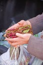 Yemeni man selling qat, leaves, Sana'a, daily life