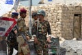 Yemeni military on duty at the security checkpoint, Hadramaut valley, Yemen.