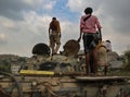 A Yemeni soldier fights in the ranks of the National Army in Taiz