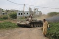 A Yemeni soldier fights in the ranks of the National Army in Taiz