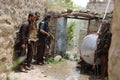 A Yemeni soldiers fights in the ranks of the National Army in Taiz