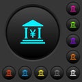 Yen bank office dark push buttons with color icons