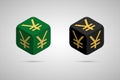 Yen. Green and Black Japanese Yen Cube