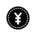 Black solid icon for Yen, money and price