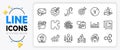 Yen money, Clipboard and Stay home line icons. For web app. Vector