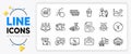 Yen money, Ranking stars and Software bug line icons. For web app. Vector