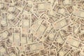 10,000 yen notes - Background with several 10,000 yen notes front and back. Japanese money. Royalty Free Stock Photo