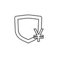 yen protection line icon. Element of bankig icon for mobile concept and web apps. Thin line yen protection icon can be used for Royalty Free Stock Photo