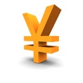 Yen symbol 3d Royalty Free Stock Photo