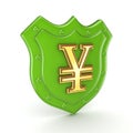 Yen symbol on a backplate. Royalty Free Stock Photo