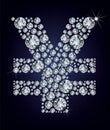 Yen symbol in diamonds Royalty Free Stock Photo