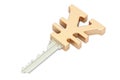 Yen or yuan key, 3D rendering Royalty Free Stock Photo