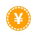Yen, yuan money currency vector icon in flat style. Yen coin symbol illustration on white isolated background. Asia money Royalty Free Stock Photo