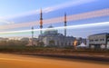 Yeni Cami ( New Mosque ) with traffic lights, Istanbul, Turkey. Royalty Free Stock Photo