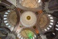 Dome of the mosque from the inside. Mosque interior. Islamic muslim art.
