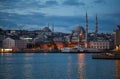 Yeni Camii mosque on the Bosphorus coast Royalty Free Stock Photo
