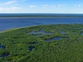 Yenisei river-aerial view Royalty Free Stock Photo