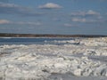 The Yenisei River in early spring. Royalty Free Stock Photo