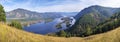 Wide panoramic view, Yenisei River Royalty Free Stock Photo