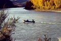 Yenisey River. Beautiful Siberian rivers and blue sky