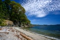 Yeo Point Beach surrounded by greenery and sea in Salt Spring Island, Canada Royalty Free Stock Photo