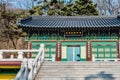 Prayer hall at Korean Buddhist temple