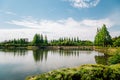 Yeonji park pond view in Gimhae, Korea Royalty Free Stock Photo