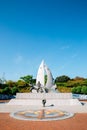 Fisherman memorial monument at Dolsan park in Yeosu, Korea