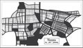 Yeosu South Korea City Map in Black and White Color in Retro Style