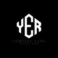 YER letter logo design with polygon shape. YER polygon and cube shape logo design. YER hexagon vector logo template white and Royalty Free Stock Photo