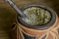 Yerba Mate in carved gourd Royalty Free Stock Photo