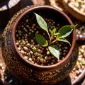 Yerba Mate, traditional herb drink, brewed fresh herbs