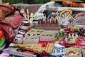 Yerba matte cups, flute and souvenirs at south American market