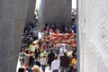 Yerevan, Armenia- April 24, 2019.  Armenian time.Armenian people visiting  Armenian Genocide Memorial monument in Cicernakaberd Ye Royalty Free Stock Photo