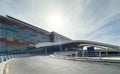 Yerevan, Armenia, April 4, 2023: Yerevan Zvartnots International Airport architecture. Zvartnots International Airport is the main