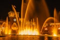 Yerevan,Armenia - August 2019.Singing and Dancing Fountains at Republic Square in Yerevan. Yerevan nightlife.Night city lights and Royalty Free Stock Photo