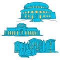 Yerevan Armenia Colored Landmarks