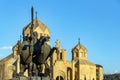 YEREVAN, ARMENIA - Monument to General Zoravar Andranik and St. Gregory the Illuminator Cathedral