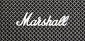 Yerevan, Armenia, January 15, 2023: Marshall acoustic bluetooth music speaker. Marshall logo on metal grill