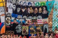 YEREVAN, ARMENIA - JULY 5, 2017: Various souvenir T-shirts on a market in Yerevan, capital of Armen