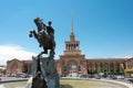 Statue of David of Sassoun in Yerevan Railway Station. a famous tourist spot in Yerevan, Armenia