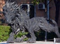 Lion sculpture in the centre of Yerevan Armenia made of old vehicle tyres