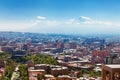 Yerevan, Armenia - 26 September, 2016: A view of Yerevan from Cascade complex in sunny day and view on Ararat Royalty Free Stock Photo