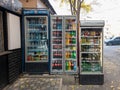 Yerevan Armenia 11.25.2025. Three refrigerators with drinks inside of them Royalty Free Stock Photo