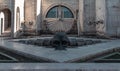 Yerevan cascade stairway with giant head in fountain.