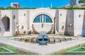 Yerevan cascade and visitor sculpture viewed during a sunny day Royalty Free Stock Photo