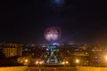 Yerevan city at night with fireworks,Armenia Royalty Free Stock Photo