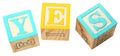 YES in Alphabet Blocks Royalty Free Stock Photo